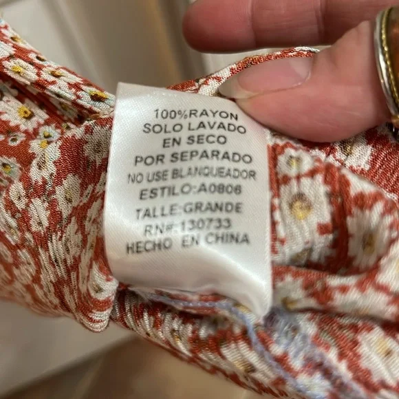 SOLD NWT Large Umgee Mixed Fabric Tiered Midi dress - Picture 10 of 10